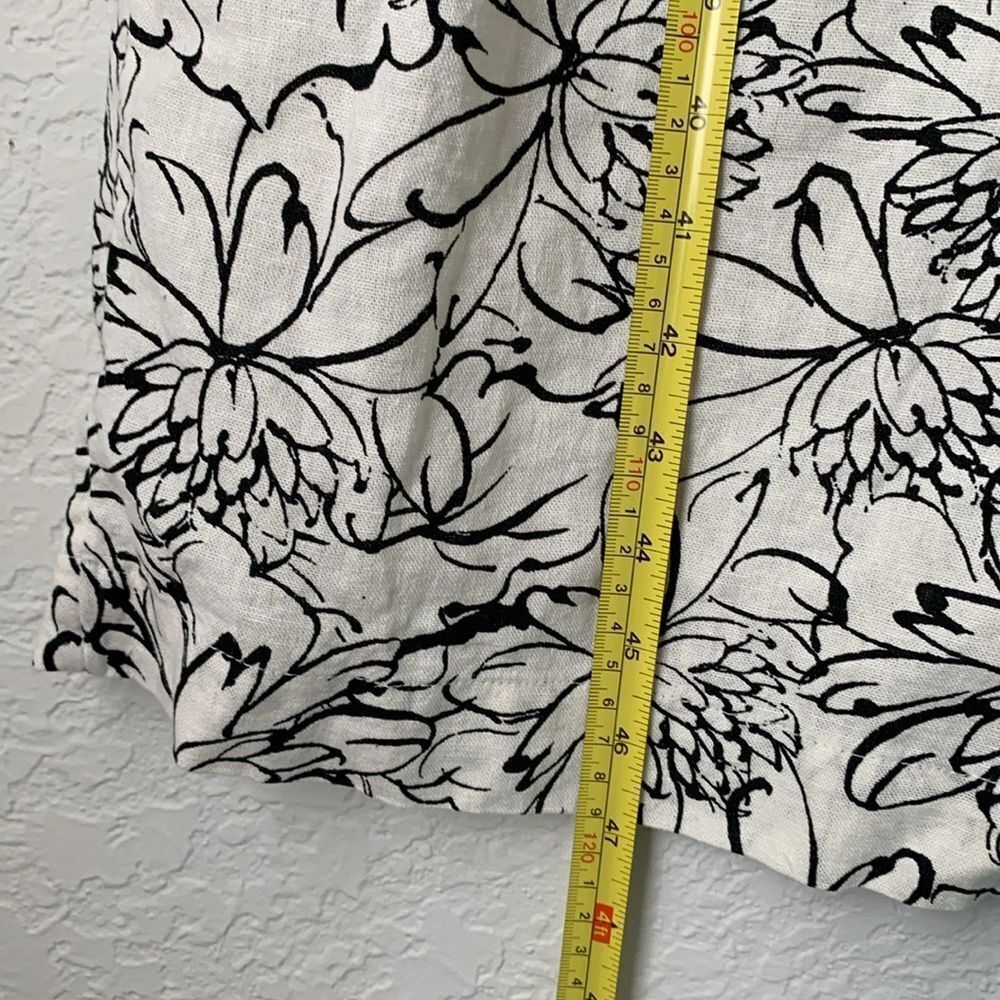 Old Navy Linen Blend Black White Sleeveless V-Neck Midi Sundress Size M - Picture 4 of 8